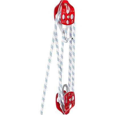Heavy-Duty Twin Sheave Block And Tackle System 1.02-1.27cm With 3048-6096cm Braid Rope - Double Pulley Rigging For Loads Up To 3494.93kgs