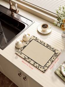1pc Coffee Mat - Hides Stains, Absorbent Rubber Bottom, Quick Drying, Suitable For Kitchen Countertops, Coffee Bars, Dish Drying Racks, Compatible With Coffee Makers, Cafetieres, Espresso Machines - Multicolor - View 13