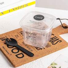 10/50个装迷你盒蛋糕礼品托盘塑料马卡龙巧克力包装透明小饼干派对零食盒 - 彩色 - 查看 22