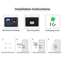 Reloj Checador Huella Digital Máquina De Asistencia Biométrica Pantalla Lcd De 2.4 Pulgadas Con Capacidad De 1000 Huellas Dactilares - Tipo de Enchufe A USA (110-127V) - Ver 3