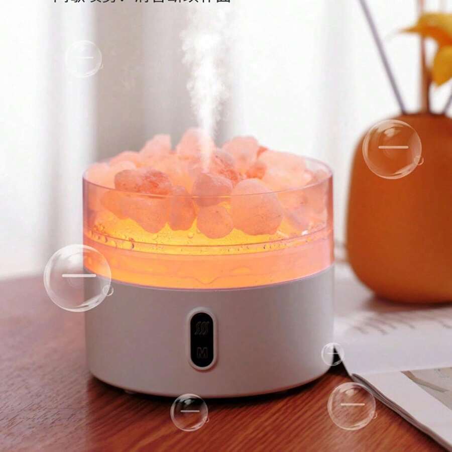 Difusor De Aromaterapia Con Lámpara De Piedra De Sal Humidificador Inteligente Niebla Suave USB Para Escritorio Oficina Hogar Dormitorio Y Coche - 1PC - Ver 1