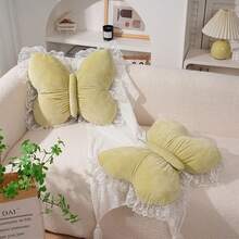 Decorative Lace Bow Throw Pillow, Soft & Cute, Suitable For Bed, Sofa And Bedroom, Essential Home Decor Cushion For Autumn/Winter, Perfect Gift For Birthday, Wedding And Giving To Family/Friends, Flannel Decorative Pillow, Ornament, Home Decor - one-size - View 2
