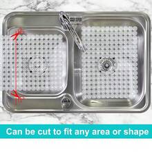 Pack Kitchen Sink Mat Plastic Protect Mat PVC -Friendly Kitchen Adjustable Stainless Steel/Porcelain Dish Drying Pad Protector For Bottom Of Sink, 15 X 11 Inches (Clear) - 清除 - 查看 6