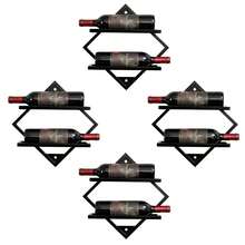 Wall-Mounted Wine Rack – Modern Industrial Style, Holds 2 Bottles, Kitchen And Bar Decor - 黑色 - 查看 7
