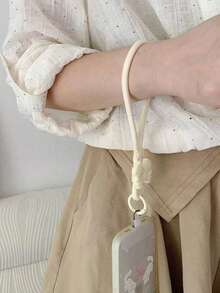 1pc Stylish Bow Decor Phone Lanyard Wrist Strap With Pad, Short, Adjustable, Anti-Lost, For Women - Multicolor - View 4