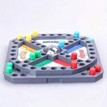 This Creative Desktop Flying Chess Game Set Is An Interesting And Interactive Educational Chess Game, Very Suitable For Family Gatherings And Other Occasions. This Colorful Chess Game Combines Elements Of Luck And Strategy, Bringing An Instant And Fun Entertainment Experience. Players Take Turns Pressing The Central Dice To Move The Colorful Chess Pieces Along The Vibrant Game Board Track. - Multicolor - View 3