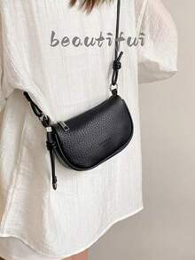 荔枝纹迷你手提包，女士新款时尚轻便日常斜挎包，小钱包 - 黑色 - 查看 9