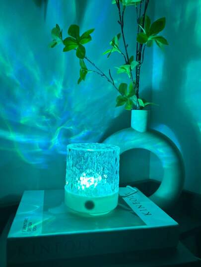 1pc 16-Color Water Wave USB Night Light With Flame Effect & Starry Sky Projection, Touch & Remote Control, Suitable For Bedroom, Gaming Room, Ceiling Decor, Party And Home Use. Creative Aurora Ambience Light For Romantic Bedroom Decor, Home Theater Or Holiday Gathering To Create Natural Aurora Effect And Unique Lighting Experience