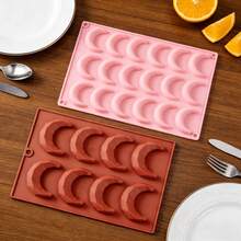 Molde de silicona en forma de media luna con 8 agujeros - Herramienta de repostería para mini tartas mousse, postre y elaboración de pasteles para el Festival de Ramadán - Multicolor - Ver 8