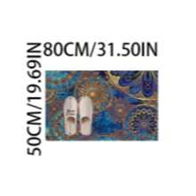 1 szt. Wycieraczka z geometrycznym wzorem mandali w stylu boho – antypoślizgowa, nadająca się do prania w pralce, odpowiednia do salonu, sypialni, biura, salonu. - Wielokolorowe - Zobacz 17