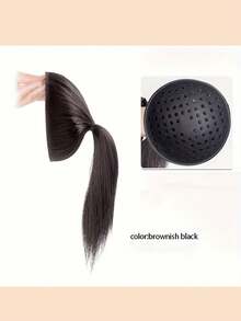 12 Inch Pomelo Peel High Crown Flat Top Wig, Increase Hair Volume Hairpiece, Ponytail - Multicolor - View 13