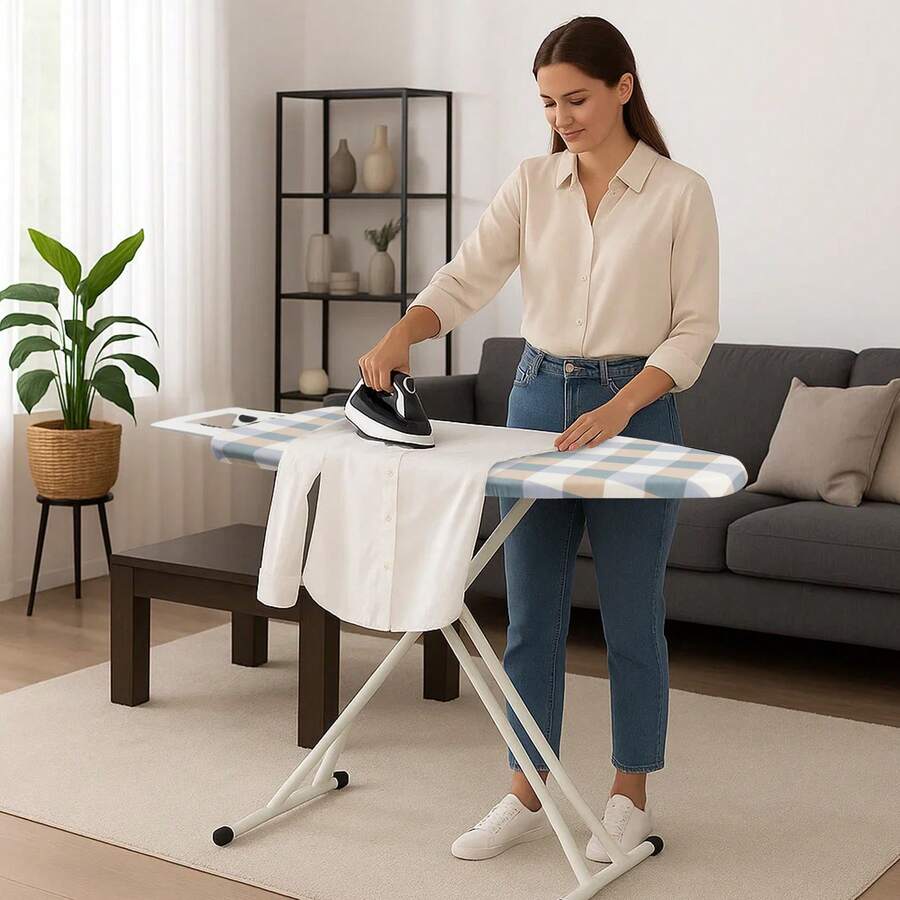 Extra Wide Ironing Board | Height Adjustable Foldable Iron Board With Silicone Iron Rest, Lightweight Non-Slip Large Table Top - Yellow-green - View 1