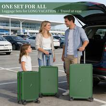 YSTYLE 4-Piece Suitcase (12/20/24/28 Inches), The Perfect Travel Companion! Scratch-Resistant, Beautiful, And Elegant. Lightweight And Easy To Carry With Swivel Wheels. - Green - View 2