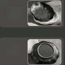 This High-Temperature Matte Plate Is A Tabletop Essential That Combines Aesthetics And Functionality. - Unique Texture, The Plate Body Adopts A High-Temperature Glazing Process, Presenting A Fine Matte Granular Feel On The Surface, With A Smooth And Non-Slippery Touch, And An Inherent Sense Of Sophistication From The Matte Finish. - Multicolor - View 9