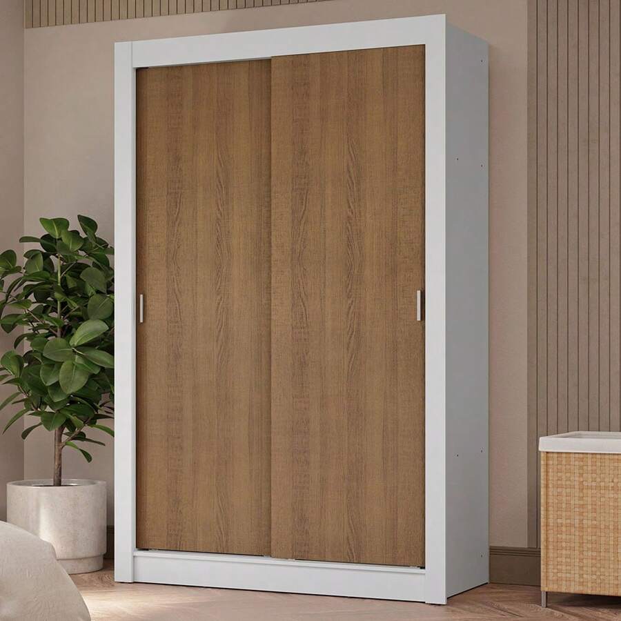 Ropero Closet Madesa Vivare Plus 2 Puertas Color Blanco y Marrón - Blanco y Marrón - Ver 1