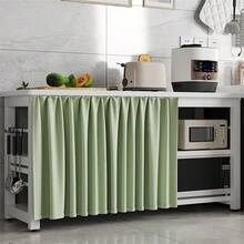 Cabinet Curtains Shelves Privacy Dust - Proof Dishwasher Desk Curtain Skirt For Home Farmhouse Kitchen Under Sink, Pink, 32x 35 L - 40-70厘米 - 查看 2