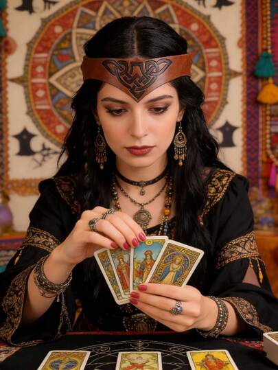 1件北欧女巫风格头箍 | 中世纪维京头饰，适合狂欢节派对角色扮演，万圣节适用