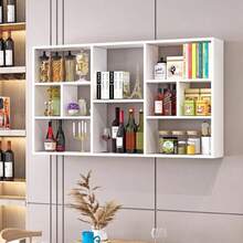 Colette Wall Shelf With 8 Compartments Wood Effect - Multicolor - View 3