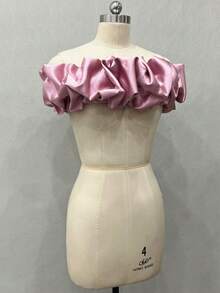 One White Satin Strapless Bridal Accessory Shawl With Adjustable Back For Wedding Dress Valentine's Day Valentines Fall Clothes For Women - Multicolor - View 29