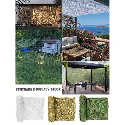 1 pièce Rouleau en vrac de filet de camouflage pour la chasse, la décoration militaire, l'ombrage, filet de camouflage 4x5m/3x6m/2x3m en rouleau en vrac de toile de lin grossière, imperméable. Pour les abris de chasse, les fêtes d'anniversaire de dinosaures, la décoration de fête à thème jungle, le camping, le tir, le support de cerf, la décoration de fête, la couverture photo et automobile