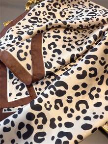 1 pieza Pañuelo clásico y elegante con estampado de leopardo, de textura suave y estilo retro, pañuelo de cabeza con protección solar ideal para viajes y vacaciones - Multicolor - Ver 8