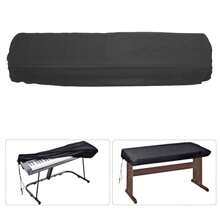 Housse de protection pour clavier de piano numérique, noire, imperméable, anti-poussière et résistante à l'usure, avec bord élastique, facile à nettoyer, accessoire pour instrument de musique, protection du piano à la maison. - Noir - Voir 4