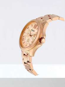 Fossil Women's Quartz Chronograph Watch, Luxury Stainless Steel Band, Date Display, Water Resistant Dress Watch For Daily/Party Wear, Rose Gold/Gold/Silver Ladies Watch Gift AM4511/AM4510/AM4509 - Pink - View 9