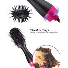 Hair Dryer Hot Air Brush Styler And Volumizer Electric Ion Blow Dryer For All Hair Types Straightener Curler Comb Roller One Step Operation Black With Red Compression Wave Curling Iron, Convenient & Comfortable Styling, Negative Ion Hair Curler, Comfortable Grip Curling Iron - 查看 7