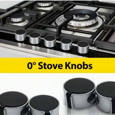 6mm Universal Gas Stove Knob, Suitable For 0° Gas Stove, Metal Button Fit For Natural Gas And Gas Stove, Ignition Switch, Compatible With Countertop Cooking Appliances, Round Metal Accessory For Stove Installation