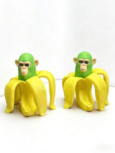 1个3D打印香蕉猴腹肌可动人偶