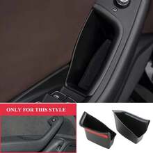 Caja de almacenamiento para puerta delantera de coche, 2 uds., para A6L A6 2012 2013 2014 2015 2016 2017 2018, contenedor de puerta interior ABS, funda, soporte Acc HWNV - A - Ver 3