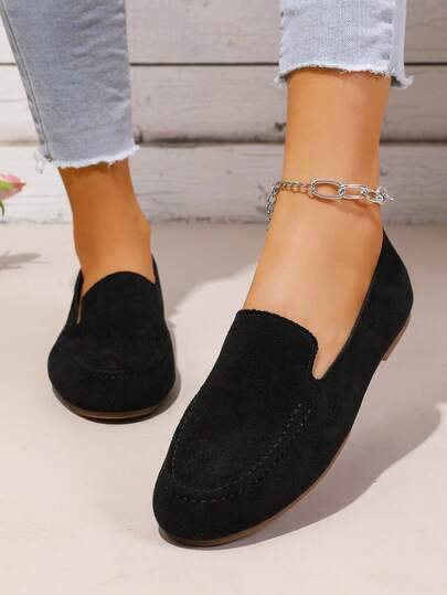 Solid Color Fashion Sporty Preppy Slip-On Breathable Casual Shoes For Office, Party, Wedding, Home & Outdoor Wear, Shock-Absorbing Non-Slip Sole, Suitable For Nurses And Students, Solid Color