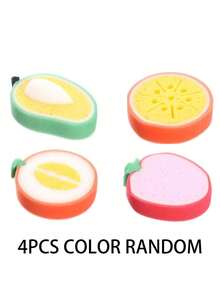 1/4pcs Fruit Pattern Thickened Cleaning Sponge, Multifunctional Stain Removal And Dishwashing Sponge. Cleaning Tools, Household Cleaning Personal Protective Equipment. Convenient And Practical - Sponge Wipe - View 11