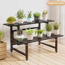 Balcony Flower Rack, Wrought Iron Staircase, Floor Standing Multi Story Succulent Living Room Storage, Outdoor Decoration, Flower Pot Rack - A - View 2