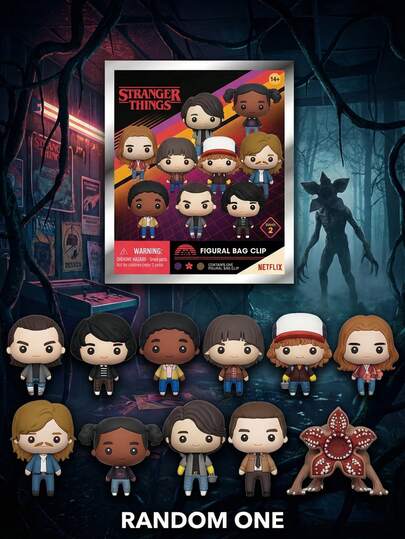  Bolsa ciega con figura 3D, llavero y adorno para mochila con licencia oficial de Stranger Things, 1 pieza, regalo sorpresa de la serie de Netflix