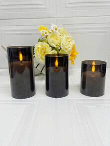 3 nến LED không lửa kèm điều khiển từ xa và hẹn giờ, chạy bằng pin (không bao gồm pin), nến trụ, hiệu ứng ngọn lửa sống động như thật, không cần điện, thích hợp cho gia đình, đám cưới, tiệc tùng, Giáng sinh. - 3 bộ - Xem 12