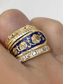 1枚女士精美戒指，适合婚礼、订婚、周年纪念派对、情人节礼物 - 1# - 查看 2