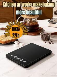 Báscula de cocina de 10 kg de capacidad, de material de acero inoxidable fácil de limpiar, adecuada para hornear y cocinar, puede medir con precisión gramos y onzas, con función de tara, diseño compacto, medición precisa (baterías no incluidas) - Multicolor - Ver 2