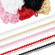 10m 1.5cm Wavy Elastic Lace Trim, Suitable For DIY Clothing, Socks, Gloves, Doll Clothes, Skirts, Lingerie - Multicolor - View 1