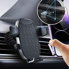 Black Crystal Rhinestone Design Car Air Vent Phone Holder, Multifunctional Car Phone Mount Clip, Compatible With IPhone, Android Phones, Gift For Boyfriend, Family, Friends - Black - View 14