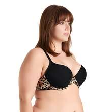 Women's Plus Size Perfect Shape Add 1 Cup Push Up Underwire Bras - 黑色-黑色印花(2件裝) - 查看 3