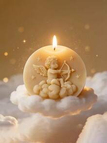 1pc Angel-Shaped Silicone Candle Mold | Handcrafted Candle And Clay Soap Mold, Irregular Shape - Baby Angel Mold - View 3