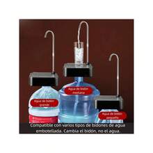 Dispensador de Agua Eléctrico Recargable, Bomba de Agua Automática,portátil, dispensador de agua portátil recargable por USB-C para uso doméstico - Negro - Ver 8