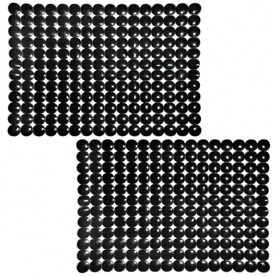 Pack Kitchen Sink Mat Plastic Protect Mat PVC -Friendly Kitchen Adjustable Stainless Steel/Porcelain Dish Drying Pad Protector For Bottom Of Sink, 15 X 11 Inches (Black) - Black - View 1