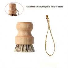 VPY 2pcs En Handle Dish Brush With Rope, Suitable For Pots And Pans, Reusable En Kitchen Scrub Brush, Removes Stubborn Grease, Easy To Store In Small Spaces - Hemp Rope Style - View 4