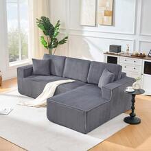Sofas & Couches - Gray + Right Chaise - View 9