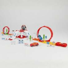 Mega Race Track 110cm With 2 Loops, 53 Pieces And 6 Cars, Scenery Accessories - 彩色 - 查看 1
