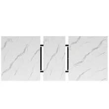 Extendable Dining Table (140-179.5 X 80 Cm), Space-Saving, Square Metal Dining Table, Ideal For Use In The Living Room Or Dining Room. White - White - View 7