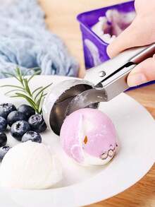 1pc Stainless Steel Ice Cream Scoop, Ice Cream Ball Maker, Fruit Ball Spoon, Watermelon Scoop Mold, Ice Cream Ball Mold - Multicolor - View 9
