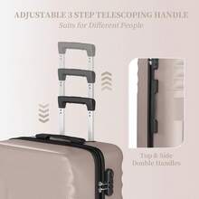 YSTYLE Set Of 4 Hardside Suitcases (12, 20, 24, 28inch), With Scratch- And Impact-Resistant ABS Shell And Spacious Design: The Ideal Travel Companion. - Champagne - View 5